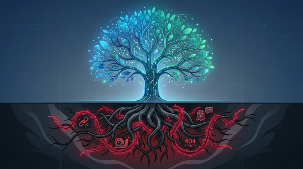 صورة توضيحية تسلط الضوء على أخطاء السيو الشائعة التي قد تدمر أداء موقعك في محركات البحث وتخفض ترتيبه بشكل غير متوقع.