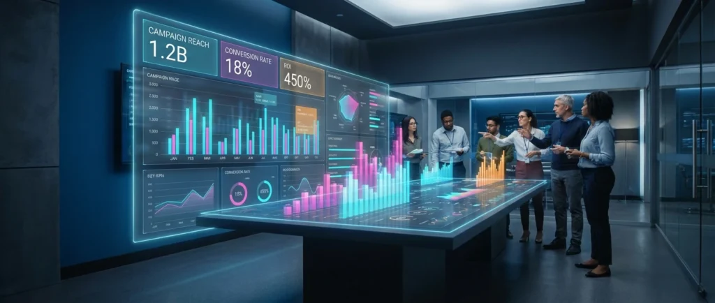 رسم بياني يوضح أهم مؤشرات الأداء الرئيسية للحملات التسويقية التي يجب مراقبتها لتحقيق النجاح وتحسين النتائج.
