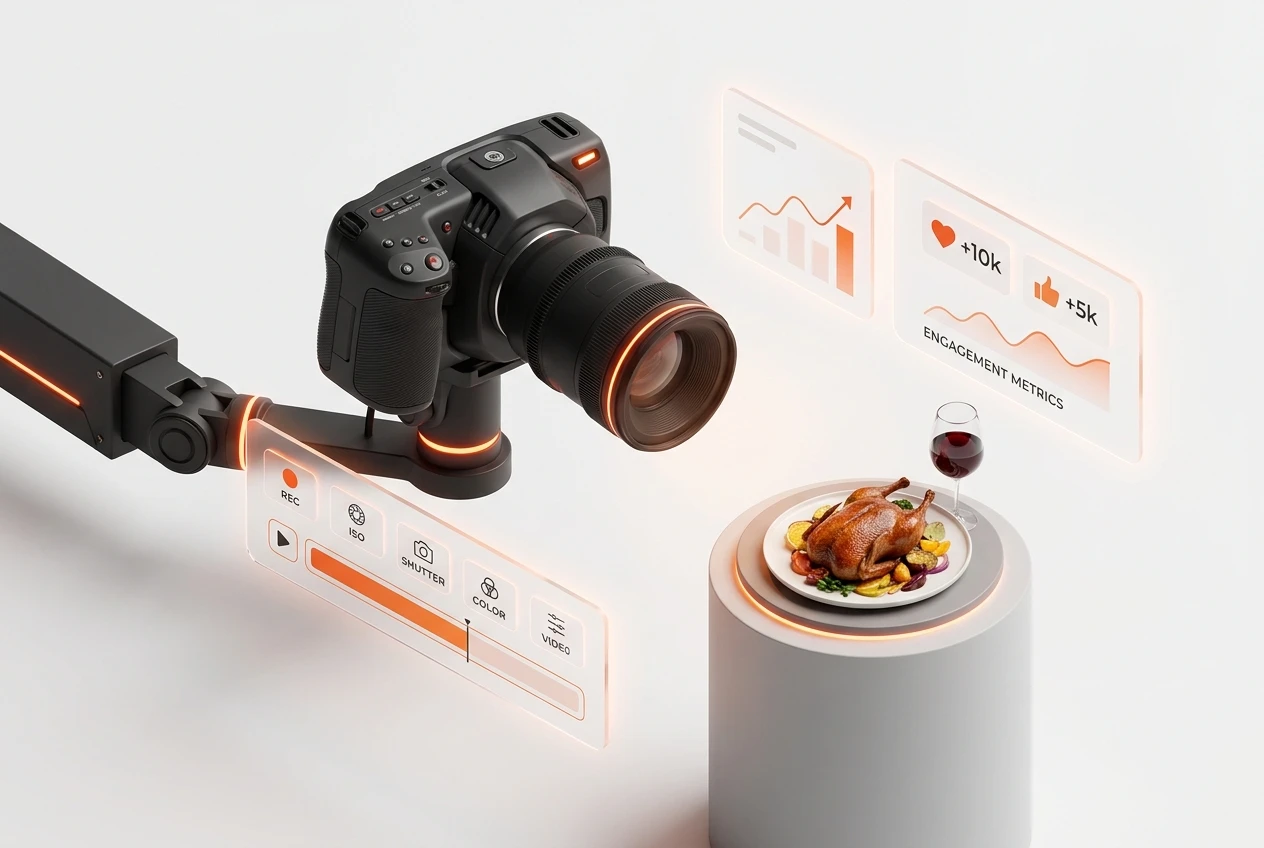 فريق بووم ميديا يقوم بتصوير فيديو احترافي لمنتجات أحد العملاء في الاستوديو الخاص بالشركة