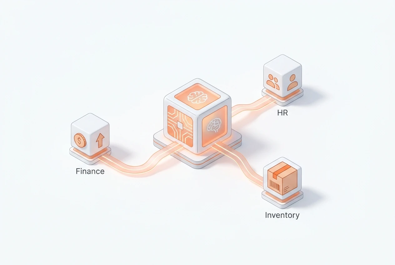 واجهة نظام Boom ERP للشركات على شاشة لابتوب